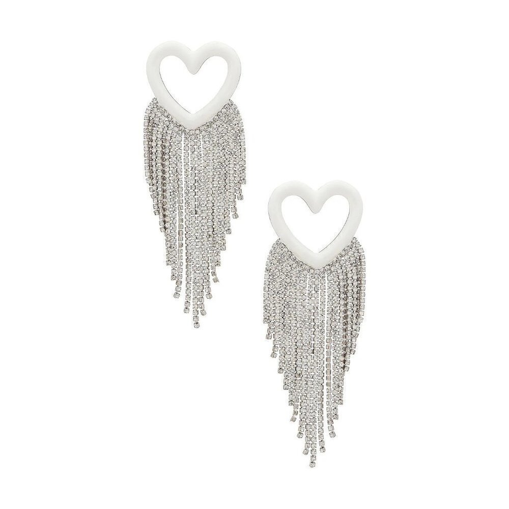 Emma Pills Enamel Sparkling Hearts White Gold Womens Size OS